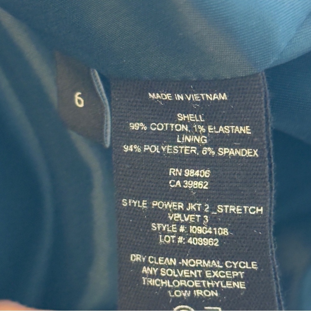 Theory Deep Teal Velvet Longline Blazer - Picture 9 of 9